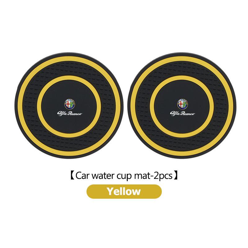 Car Logo Water Cup Pad Anti-slip Coaster Mat Auto Accessories For Alfa Romeo 159 Giulietta Giulia 147 Mito 156 159 166 GT Zj9