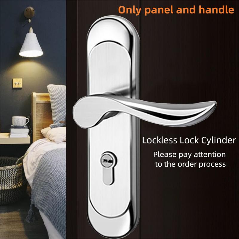 Universal Stainless Steel Indoor Door Lock Adjustable Wooden Door Handle for Bedroom Security Tamper-Free Household Safety