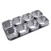 6/8 Grid Seasoning Storage Box Rectangular Stainless Steel Food Preparation Box Durable Rust-proof Dessert Ingredient Box