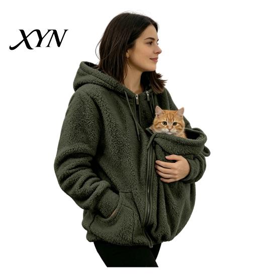Pet Pocket Hoodie Pouch Zip-up for