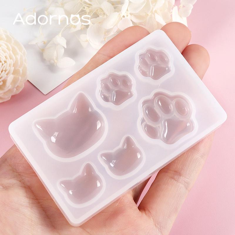1 pcs Mixed Size kitten Epoxy Resin Mold Cute Cat Paw Earring Pendant Jewelry Silicone Mold DIY Keychain Making Accessories