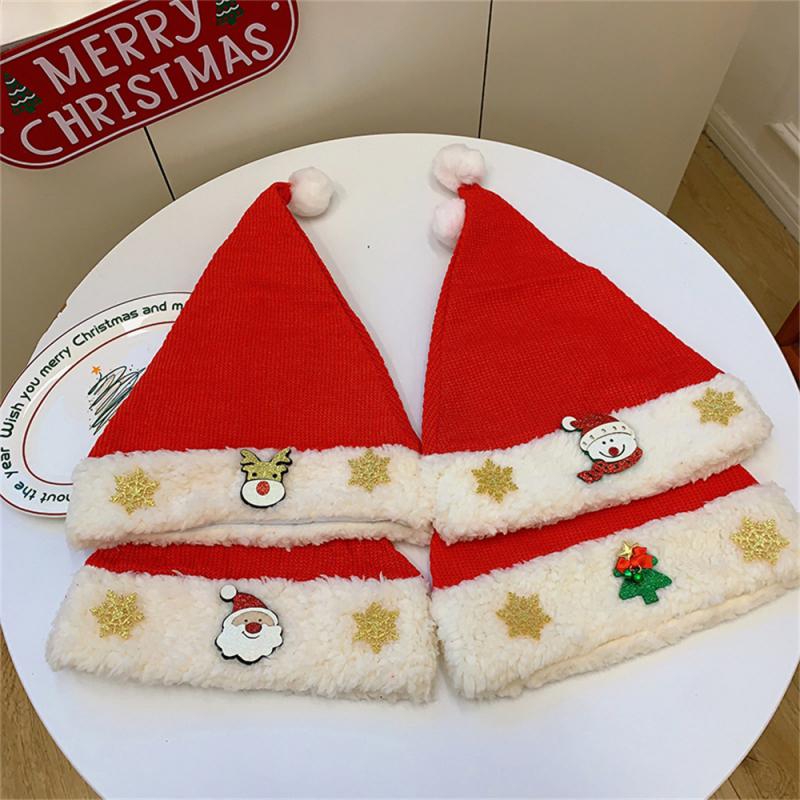 Cartoon Santa Hat Santa Claus Snowman Elk Embroidered Christmas Decoration For Christmas New Year Festive Holiday Party Supplies