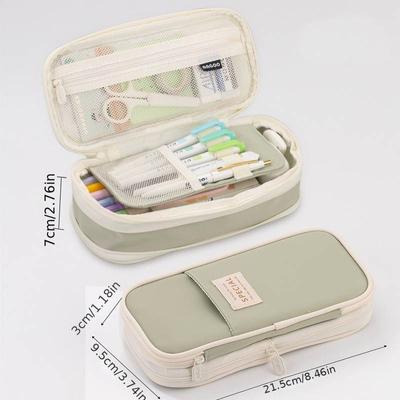Trousse à crayons extensible avec compartiments, sac à crayons de grande capacité, pochette organisateur de papeterie scolaire 1 pièce
