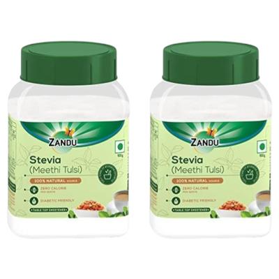 Stevia Meethi Tulsi Powder 100 G X Pack of 2 Natural Sugar Substitute for Healthy Weight