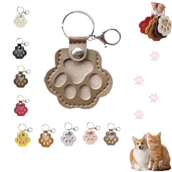 Faux Leather Paw Keychain Pet Hair Keepsake Paw Charm Key Holder Unique Memorial Collection Pet Memorial Gift