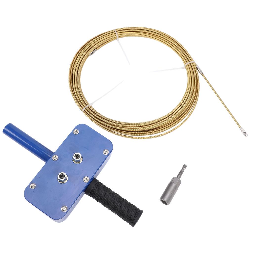 Electric Cable Puller Drill Powered Wire Threading Device with Drill Adapter and 15m Cable for Wall Pipe