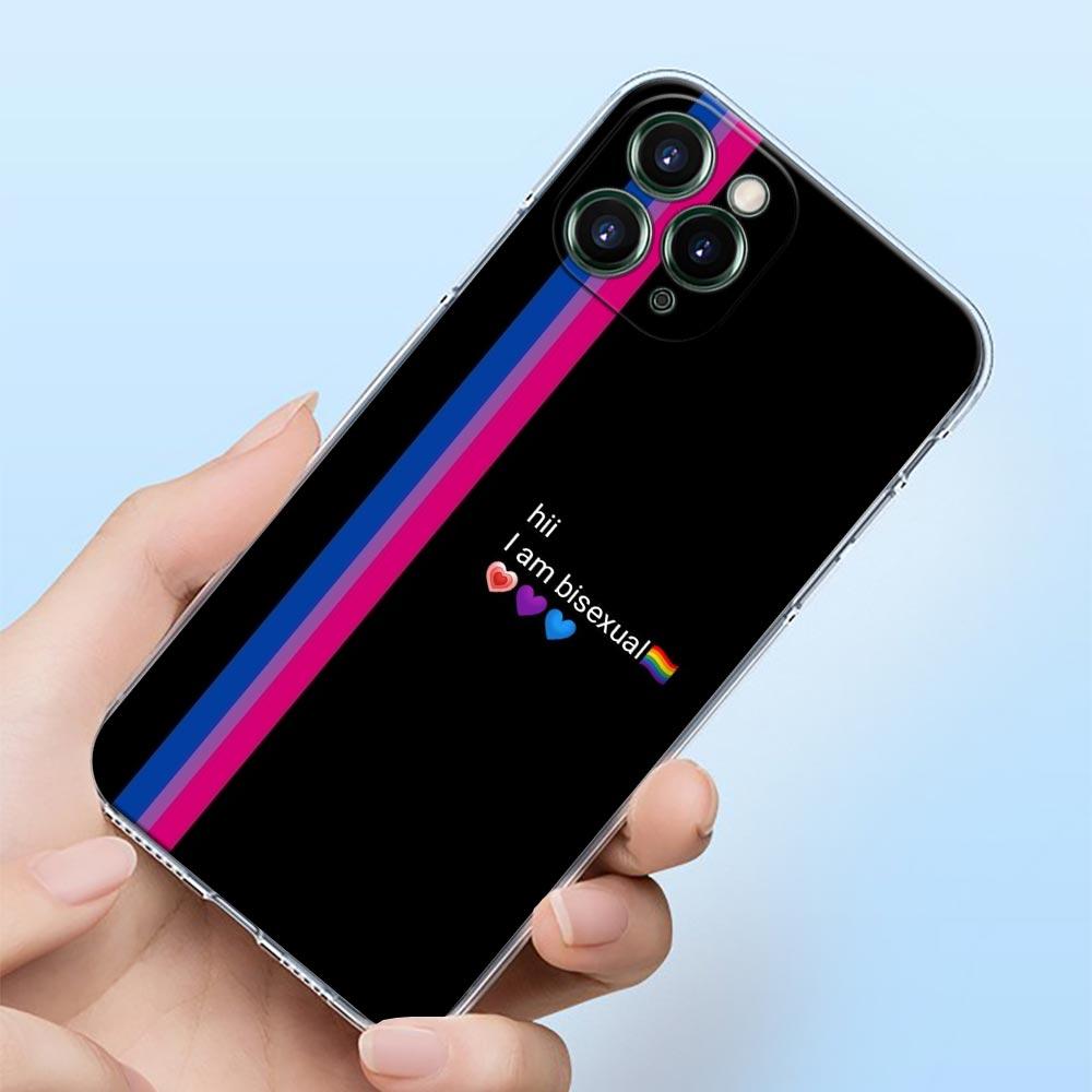 Gay Lesbian LGBT Rainbow Love Shell Case for iPhone 16 15 11 12 13 14 Pro Max for iPhone 16 Plus Soft Transparent Cover Fundas