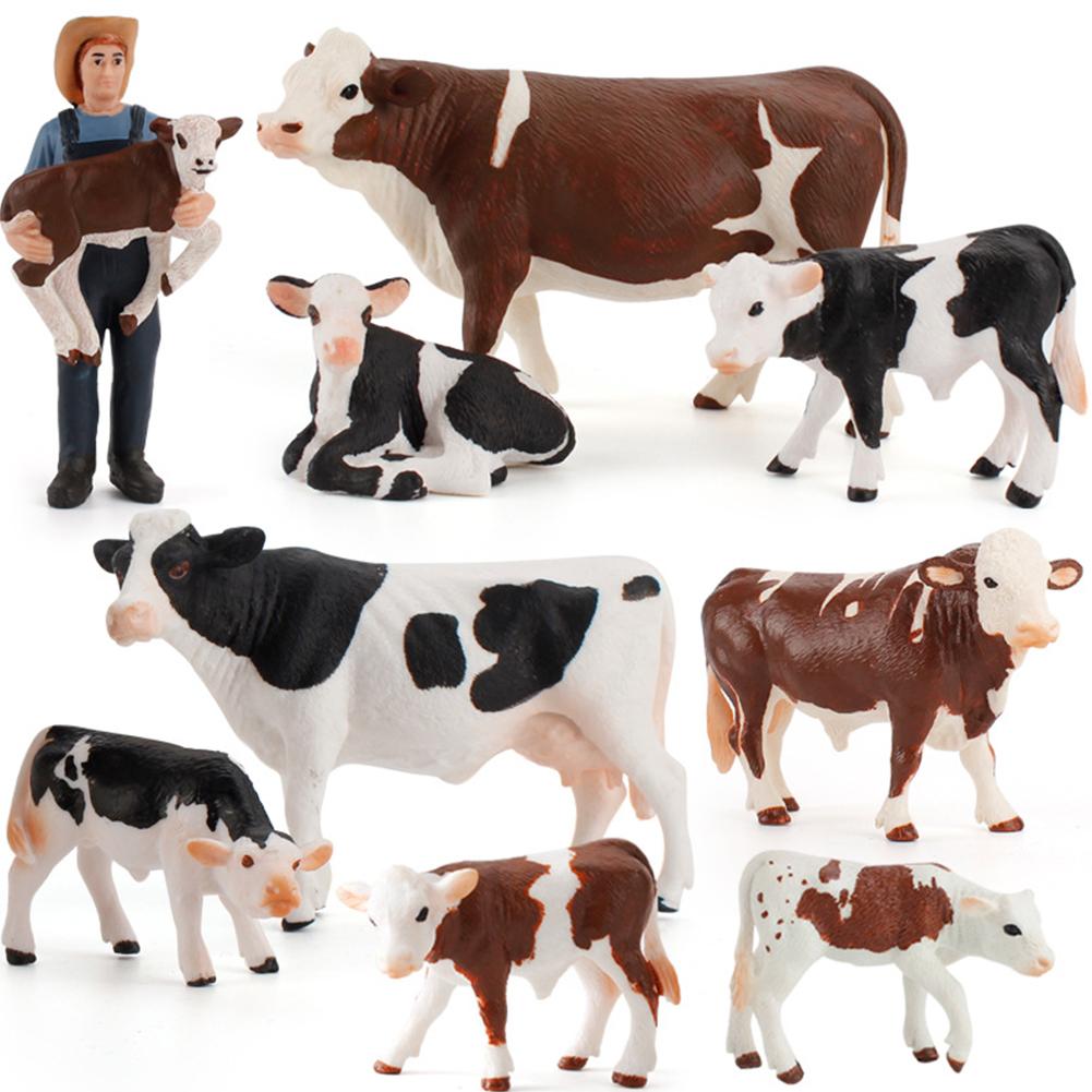 Simulation Milk Cow Action Figures Realistic Cute Farm Animals Model Ornaments For Children Collection
