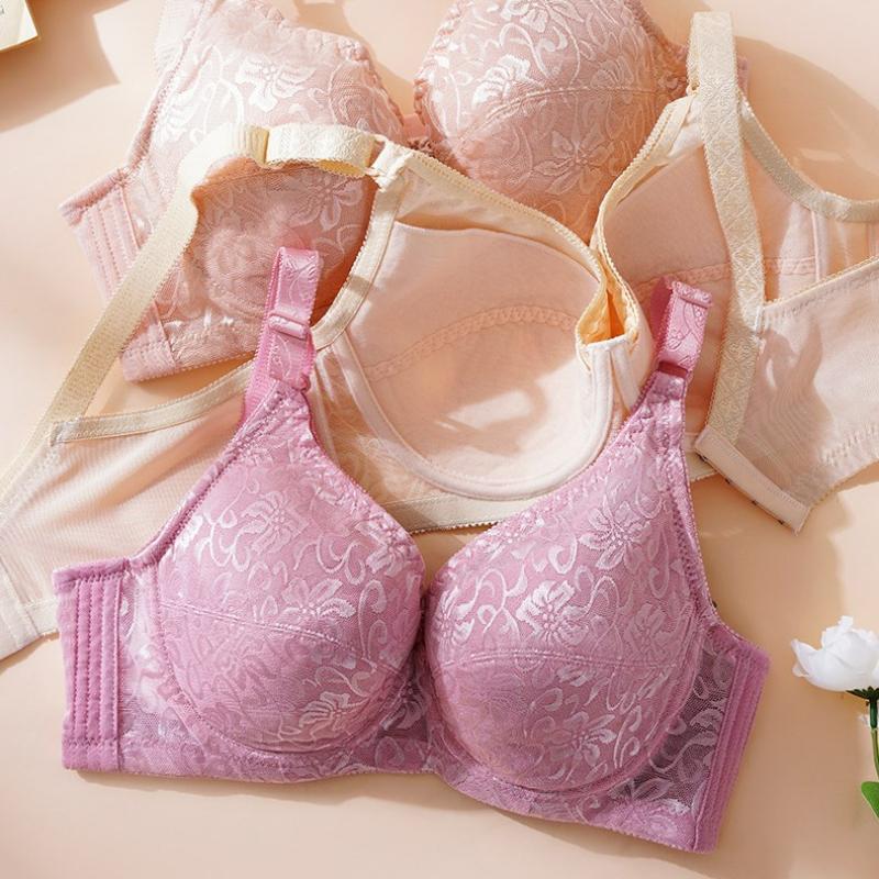Reggiseno push up in pizzo di grandi dimensioni da donna, forte sostegno, biancheria intima con ferretto, canotta morbida per la pelle