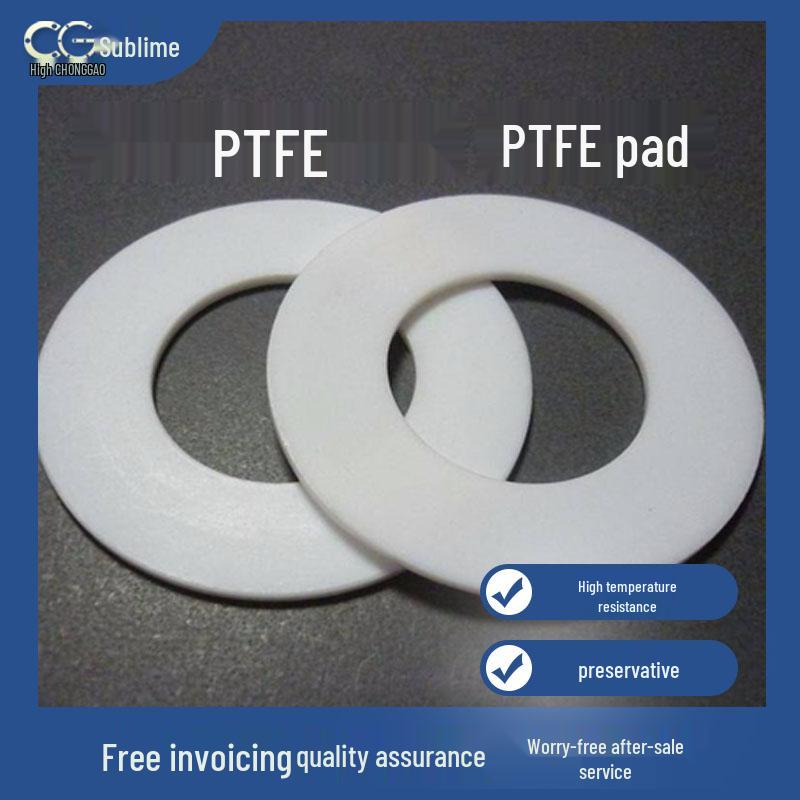 PTFE Flange Valve Gasket: Polytetrafluoroethylene, National & American Standards, Raised/Recessed Face DN80, DN65, DN50.