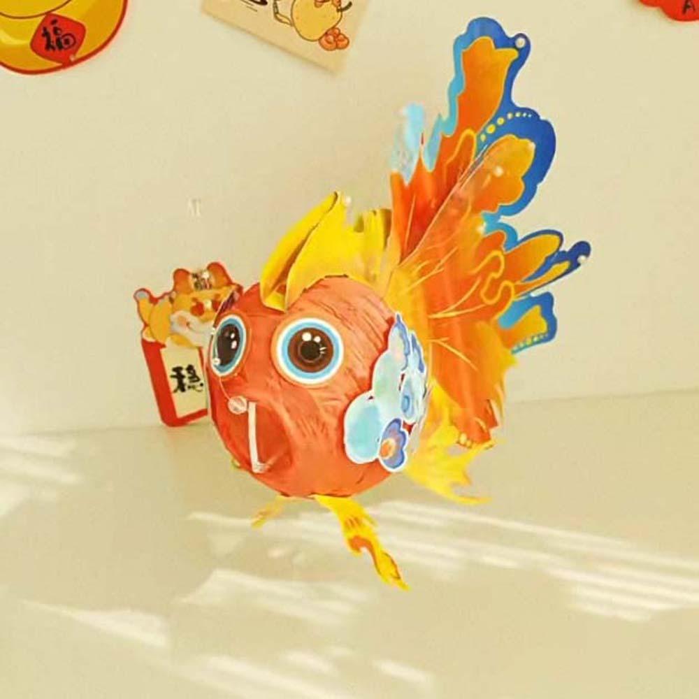 Handheld Mid-Autumn Festival Lamp DIY Material Bag Koi Fish Handmade Lantern  Toy