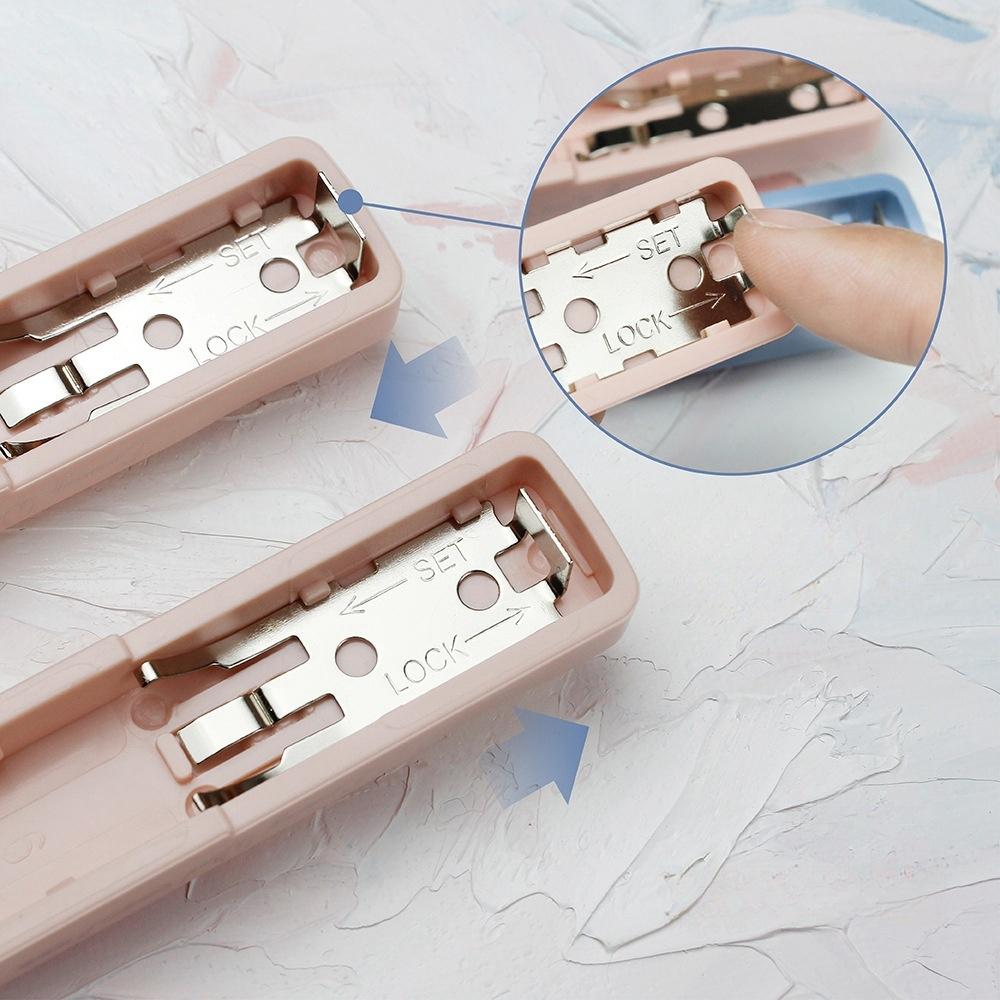 Evening Wind Folding Stapler Set Mini Portable Hitting Color Binder, with 10# 1000pcs Staples, Office Binding Tools School