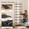 Metal Shoe Rack with Dustproof Fabric Cover, for up to 20 Pairs of Shoes, 45 x 30 x 175 cm, Black