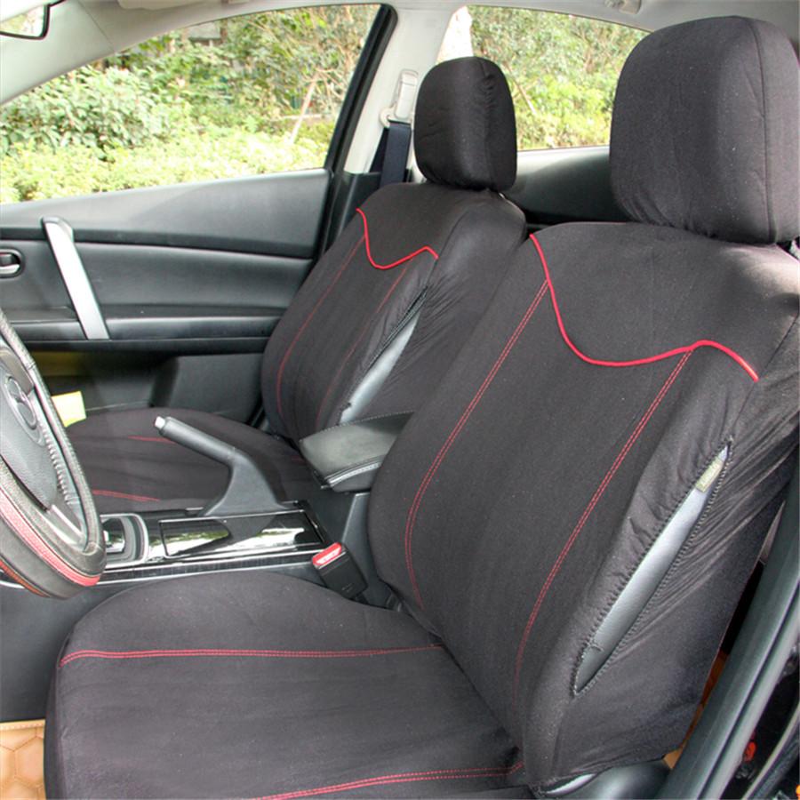 Universal Front 2 Seat Car Driver's Seat Cover Protector Red & Black Fit For Most Car, Truck, Suv