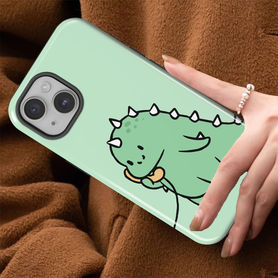 Couple Little Dinosaurs Phone Case for Apple iPhone 17 16e 12 15 16 XS XR 13 Pro Max 14 Plus Air 11 Soft Cover Capa