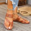 New Summer Women's Plus Size Toe Loop Fashion Flat Casual Slide Sandals