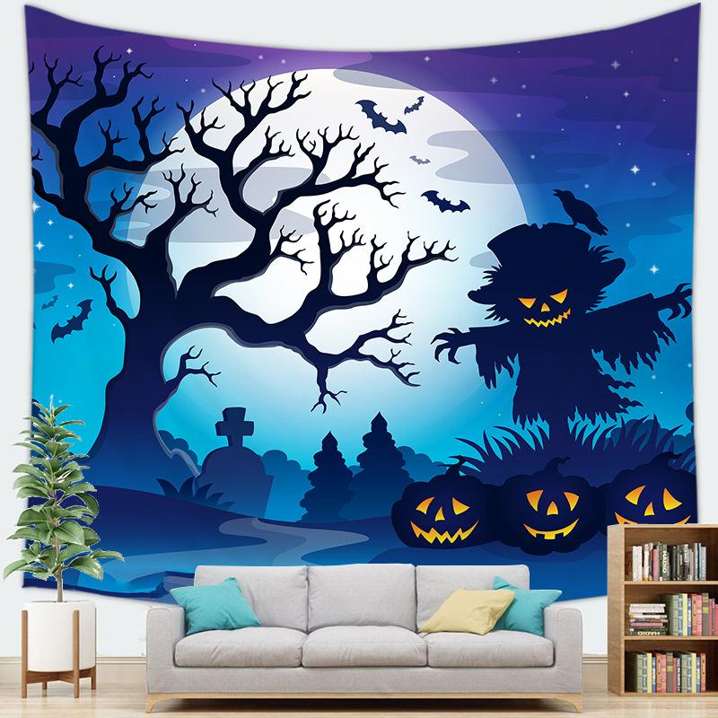 Halloween theme Ghost background digitalprinted polyester tapestries living rooms bedrooms macrame wall hanging room