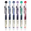 Snow White P1500A Quick-Dry 0.5mm Liquid Ballpoint Pen - 6 Color Set, Transparent Barrel, Ideal for Exams