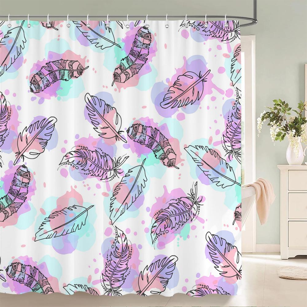 3d Flowers Pattern Shower Curtains Bathroom Curtain 180*180cm Waterproof With 12 Hooks Home Decor Washable Fabric Bath Screen