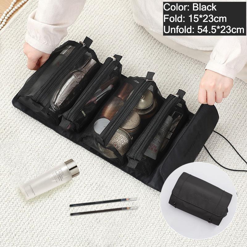 Cosmetic Bag for Women Zipper Mesh Separable Cosmetics Pouch Ladies Foldable Nylon Bag