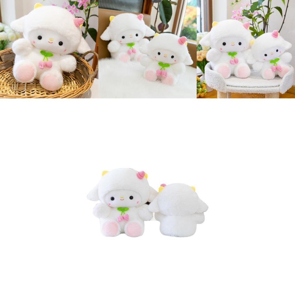 Bambola Pecora di Peluche Regalo Per Bambine Con Decorazione Ciliegia Per Compleanno