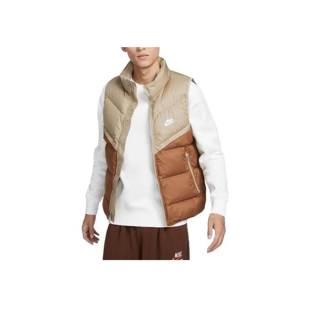 Nike Sportswear Storm-FIT Windrunner Outdoor Casual Sports Zip-Up Stand Collar Warm Down Vest Men Vest Khaki FB8184-248