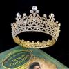 Bridal Jewelry Crown Alloy Rhinestone Wedding Tiara Baroque Headband High End Round Crown