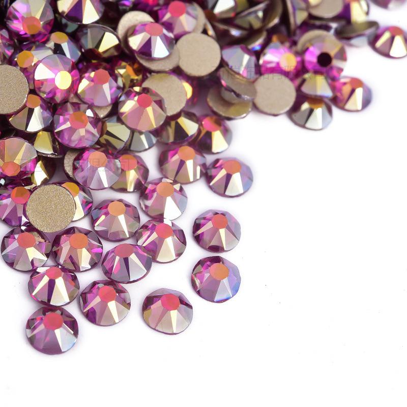 16 Cut Sides Eight Big And Eight Small Imitation Austrian Flat Bottom Drill Nail Drill Ab Color Diy Mobile Phone Case Glass Accessories Rhinestone