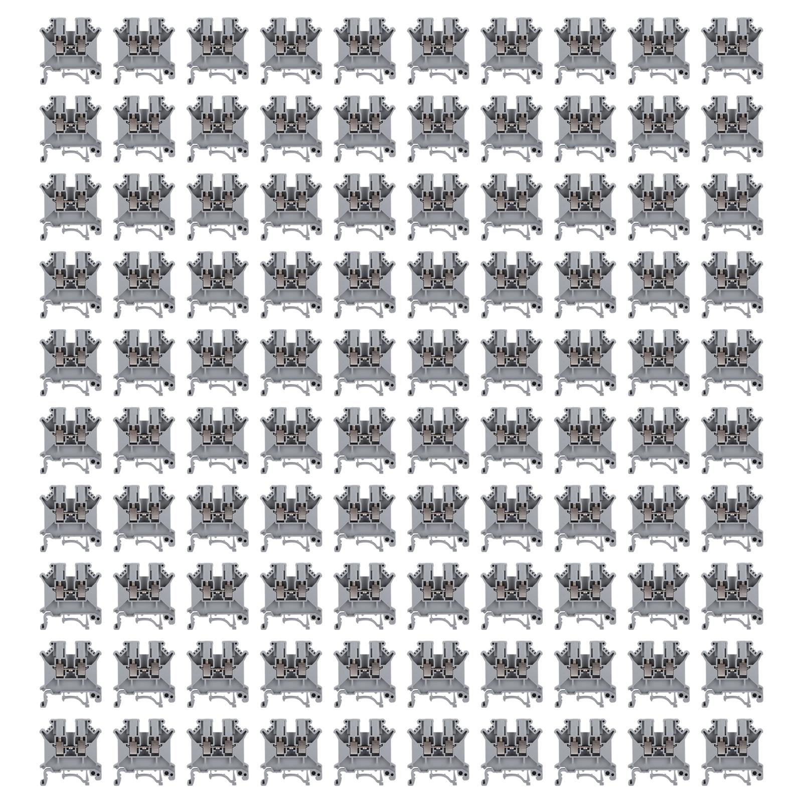 

100Pcs DIN Rail Mount Terminal Screw Type Copper Combination Terminals Block 800V 32A ‑3N