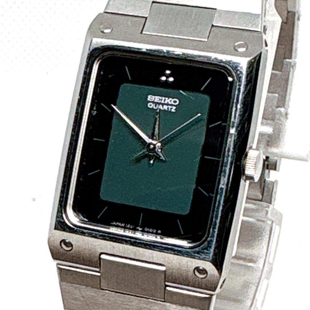 [Новая батарейка] Женские кварцевые часы SEIKO Квадратные Черный циферблат