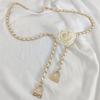 Tea Flower Waist Chain Accessory For Women With Interwoven Metal Chain For Casual Wear