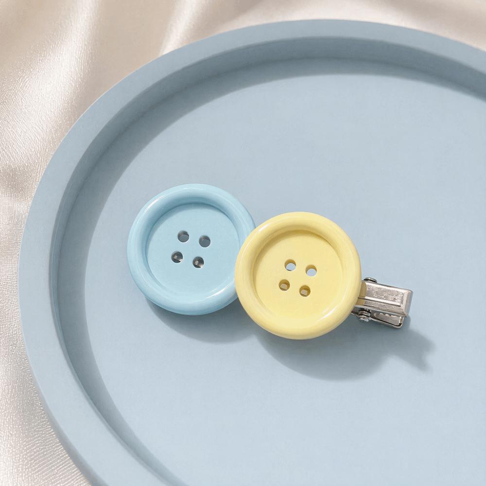2 Stück Ovales Design Knopfform Haarspangen Rutschfest Niedliche Spangen Mode Süße Farbe Haarspange Schule