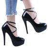 Elegant Women Pumps Party Wedding Banquet Shoes Sexy Shallow Round Toe Slingback Super High Heels Platform Stilettos Big Size 44