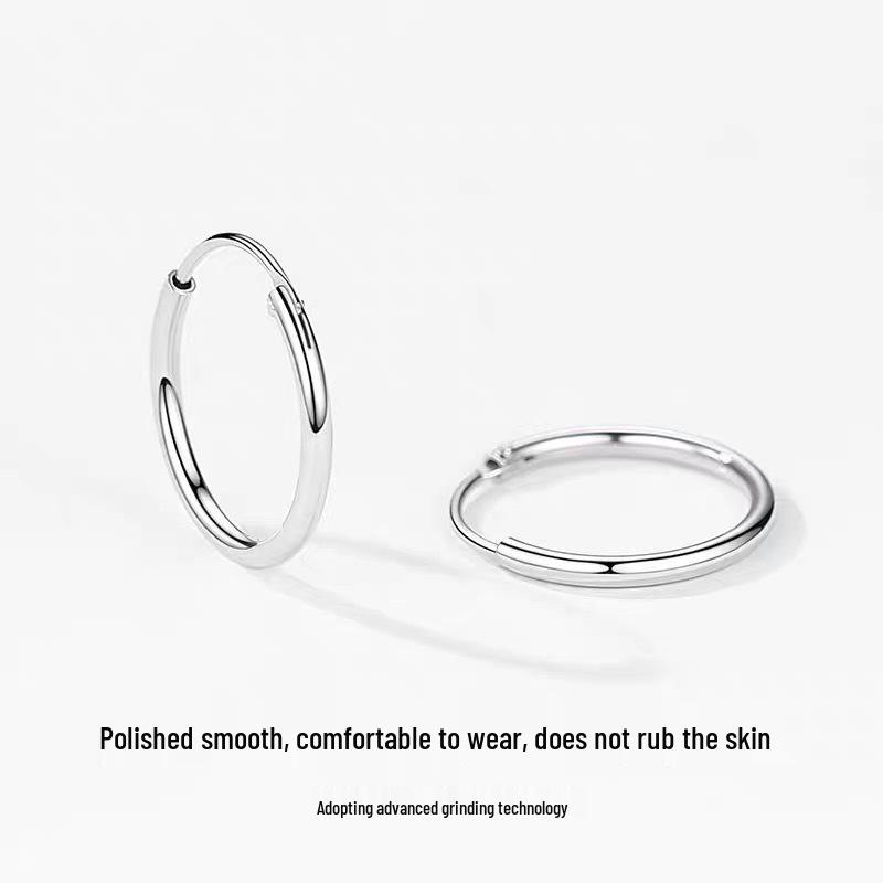 

Медные серьги-кольца с живой застежкой: Элегантные женские серьги в корейском ретро-стиле, роскошные серьги-гвоздики высокого класса для пар. 8mm (Tube Thickness 1.5mm)