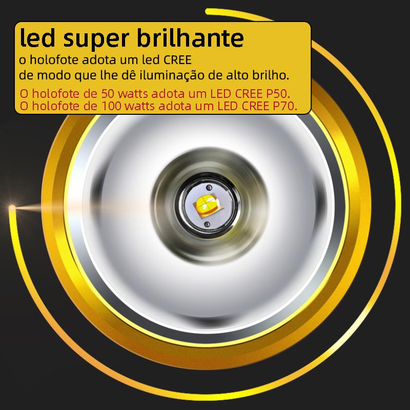 High Power Led Flashlights 100w 50w Powerful Spotlights Long Range Searchlight Car 12v Portable Lighting  Hunting Torch Fishing