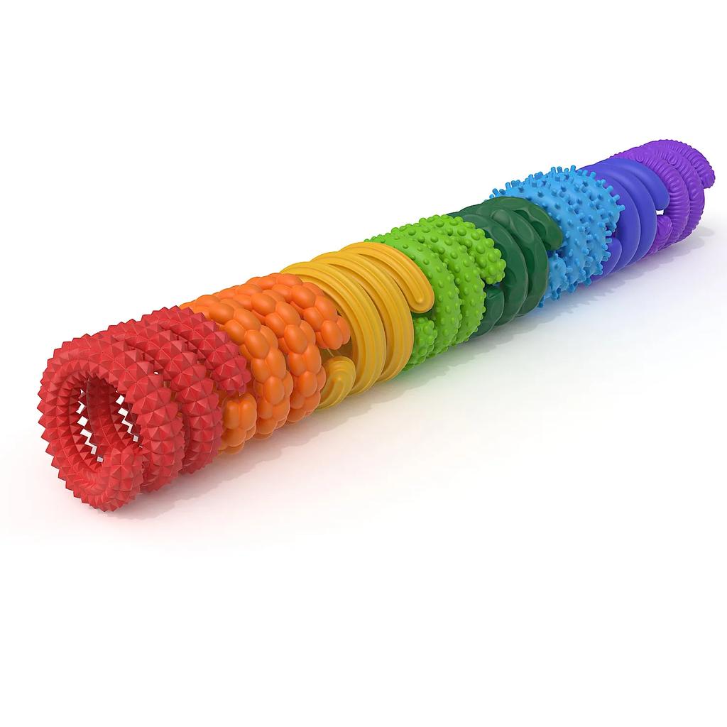 8PCS Flexible Silicone Textured Fidget Toys For Kids Adults Anxiety Relief Stress Sensory Toy Fine Motor Skills Christmas Gifts