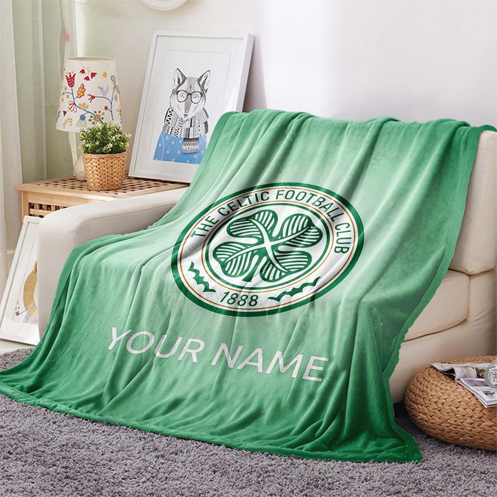 Custom Name The Celtic Football Club2 Flannel Blanket, High quality Comfortable for All Seasons, Home Decor, Warmth and Comfort