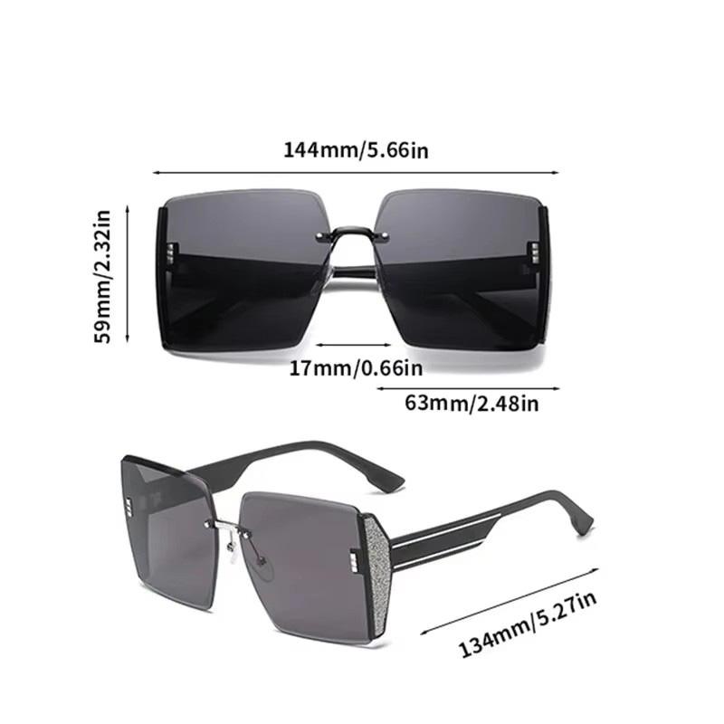 Non-polarized New Square Frameless Retro Sunglasses for Women Fashion Vintage Gradient Glasses Men Luxury Trend Brand Designer Shades Eyewear