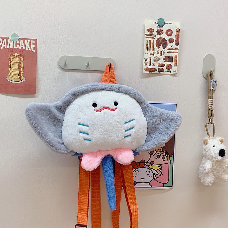 Animal Sea Cartoon Plush Backpack Ergonomic Straps For Schoolbag Kindergarten