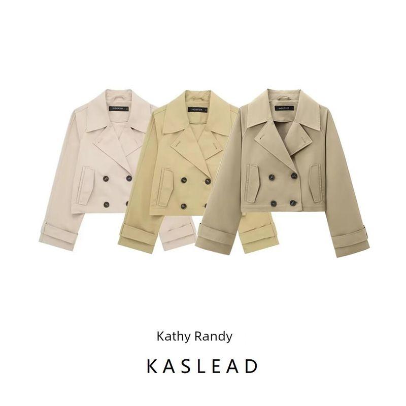 Kaslead New Arrival Women's Clothing Fashion Style Fashion Casual Easiest for Match Short Trench Coat 3046048