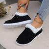 Foreign Trade Large Size Winter Cotton Shoes Autumn and Winter New European and American Thick-soled Wool Snow Boots Women's Velvet Warm Round Cot