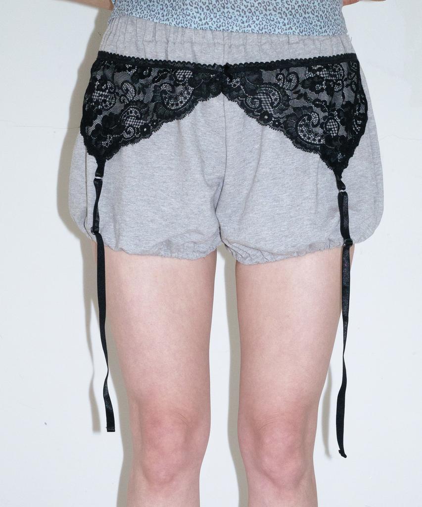 FAKIII Lace Garter Bloom Shorts_Gray