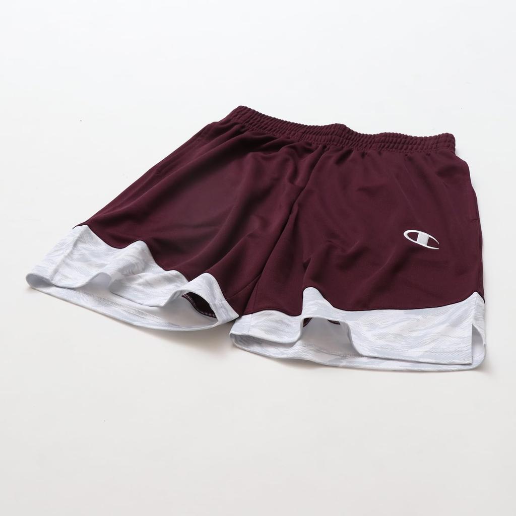 Champion Shorts with Basketball Maroon E-MOTION C3-AB522 Men's Quick-Drying One-Point Logo, Shorts,