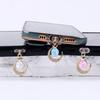 Moon and Five-Pointed Star Pattern Phone Dust Plug Pendants (Made of Diamond-Encrusted Alloy) Perfect for Women