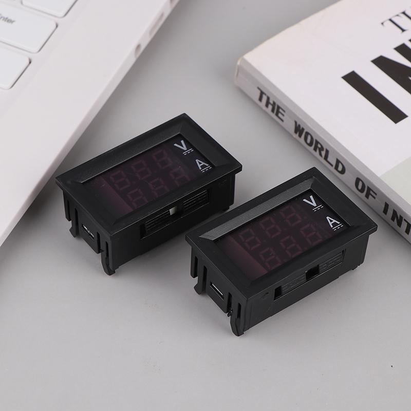Mini digitální voltmetr ampérmetr DC 0-100V 50A Ampérmetr voltmetr proudový detektor tester 0,28" duální LED displej měřič + boční