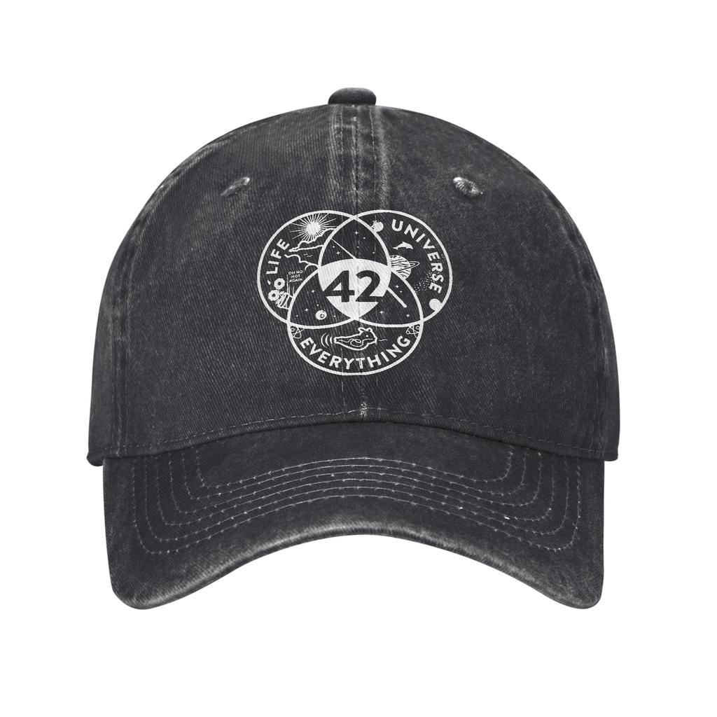 Keine Panik Die Antwort auf die Frage nach dem Leben dem Universum und dem ganzen Rest Douglas Adams Merch Baseballkappen Unisex Täglich Verstellbare Sonnenkappe