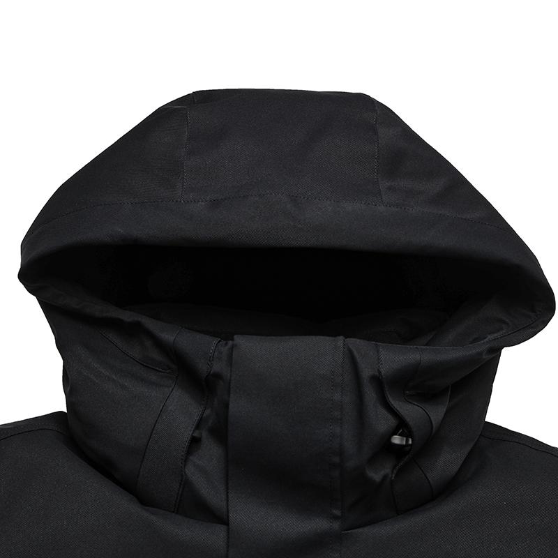 Fila Original Fashion Casual Versatile Mid-Length Hooded Down Jacket Men Outerwear Black F11M549902FBK