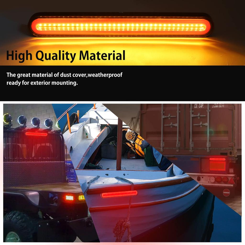 13-inch 126 LED Trailer Tail Light Bar Steering Tail Light Brake Light Bar 12V Universal for Pickup Truck Car Boat Pickup
