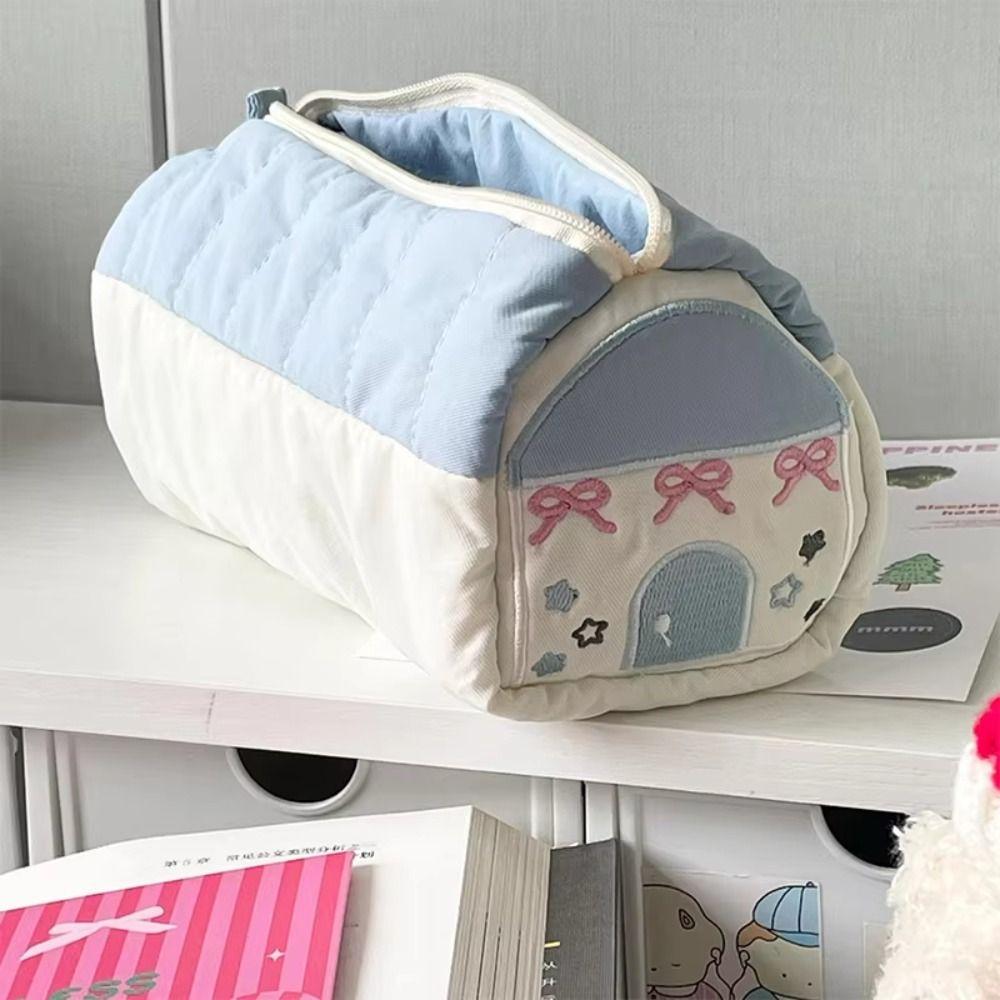 Multi Layer House Shaped Pencil Cases Large Capacity Student Cosmetic Pouch  School Supplies