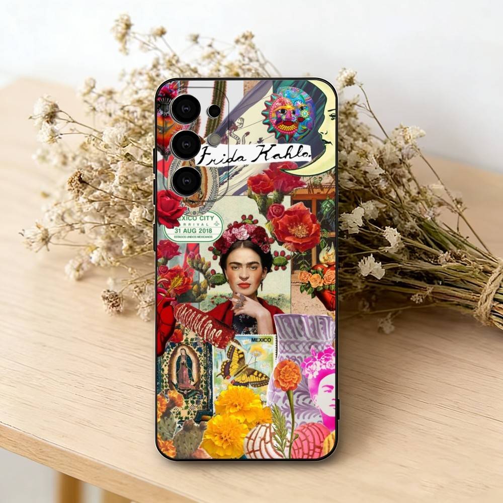 

Модный Чехол для Телефона F-fridaS Kahlo-PC Черный Силиконовый Мягкий Для Samsung S25,S24,S21,S22,S23,S30,Ultra,S20,Plus,Fe,Lite Samsung S25
